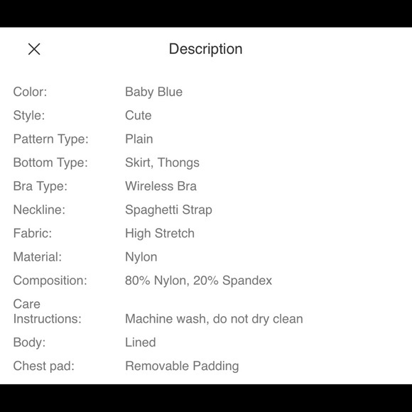 NWOT 3 Piece Baby Blue Bikini Set - Picture 8 of 10